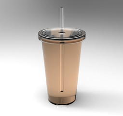 plastic glass on a white background