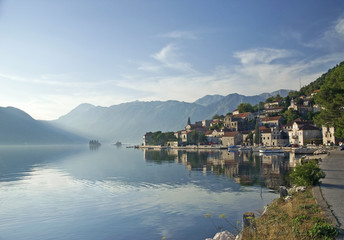 Fototapeta na wymiar perast village in the bay of kotor in montenegro