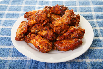 Mesquite Wings on Blue Placemat