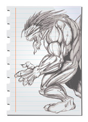 Hand drawn Werewolf