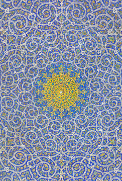 Islamic Motif Design On the Ceiling of a Mosque