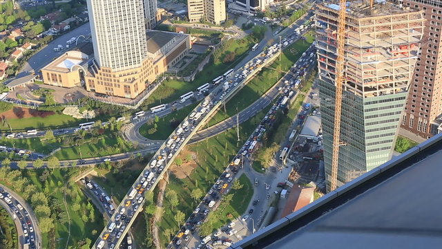 very busy traffic jam at istanbul Turkey