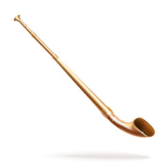 Traditional Alpine horn, isolated on white background