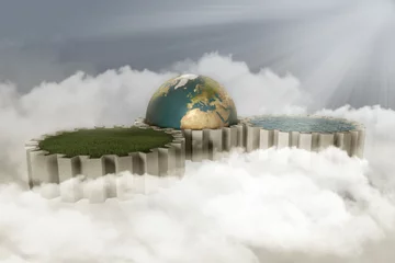 Fotobehang Erde Zahnrad Wolken Wasser © markus dehlzeit