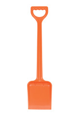 Orange spade on a white background. Clipping path included.