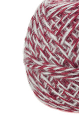 Ball of red white yarn