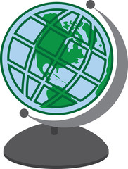 Isolated globe with grid on a stand