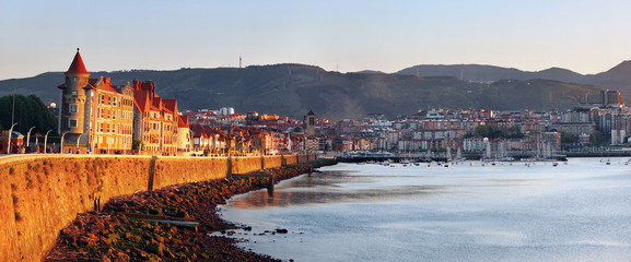 seafront at Getxo sunset