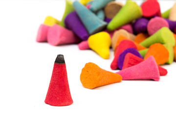 Colorful incense corn isolate on white