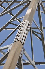 Steel structure truss against the sky