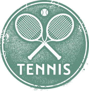 Vintage Tennis Sport Stamp