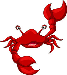 Funny crab cartoon
