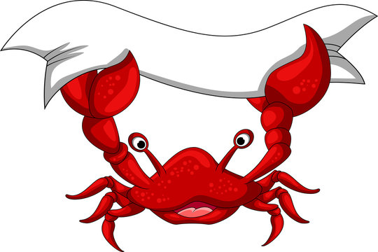 Funny crab cartoon with blank layer