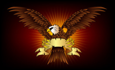 Fototapeta premium Spread winged eagle insignia