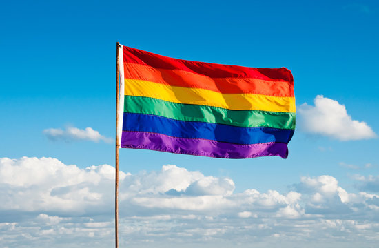 Rainbow Gay Pride Flag, Miami Beach, Florida, USA