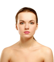 Fototapeta premium A beautiful woman, portrait isolated on white background