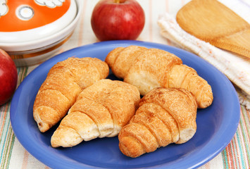 croissants on a plate.
