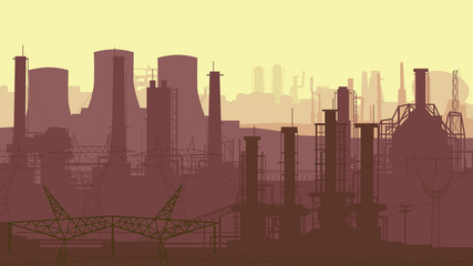 Abstract horizontal illustration industrial part of city. - 51795219