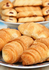 croissants and biscuits.