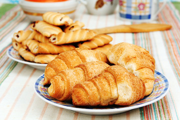 croissants and biscuits.