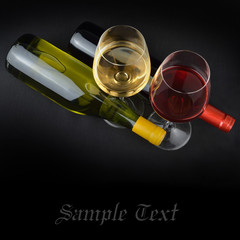 A set of white and red cherry wine