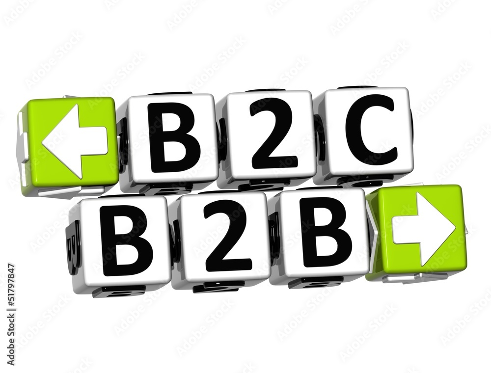 Poster 3d b2b b2c button click here block text