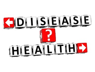3D Disease Health Button Click Here Block Text