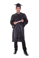 Cheerful young graduation man