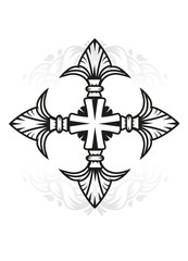 Kreuz mit stilisierten Lilien