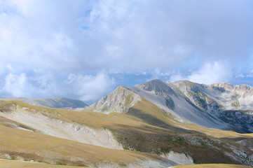 Fototapeta na wymiar Corno Grande, Gran Sasso, high trail, L'Aquila, Italy