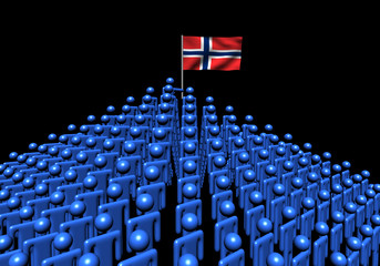 Obraz premium Pyramid of abstract people with Norway flag illustration