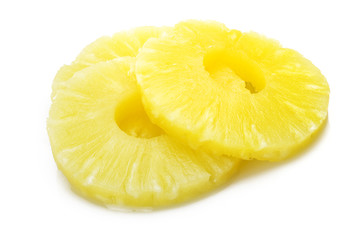 slice of pineapple  on the white background