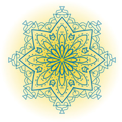 Oriental mandala motif mehndi paint karma