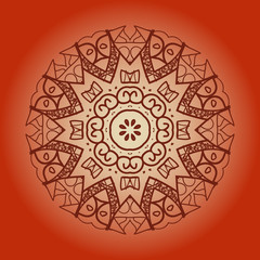 Oriental mandala motif yoga karma