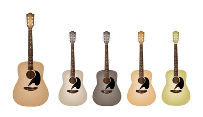 Fototapeta premium Beautiful Vintage Acoustic Guitars on White Background