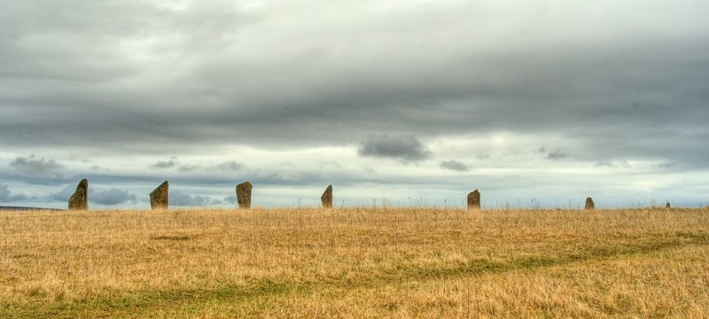 standing stones in Orkney island