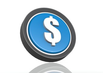 Dollar round icon in blue