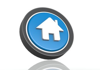 Fototapeta premium House round icon in blue