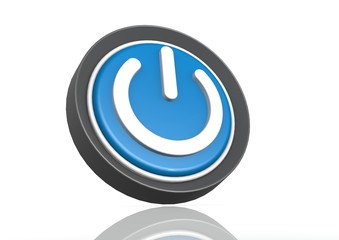 Power round icon in blue