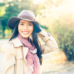 Beautiful Woman in Autumn