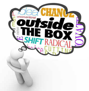 Outside the Box Thinking Person Creativity Innovation