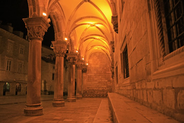 Fototapeta premium Sponza Palace at night, Dubrovnik, Croatia