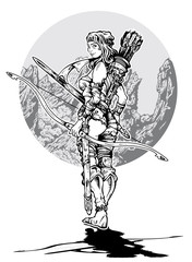 Fantasy Girl II (Black and White) © cohelet_2