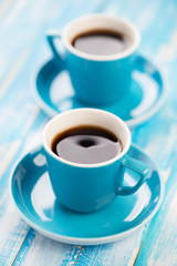 Coffee: espresso, vertical shot, close-up