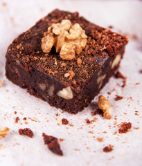 brownies with chocolate and nuts