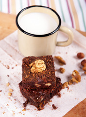 brownie with milk