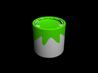 Pot of paint. 3D render.