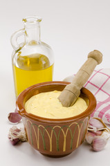 Garlic Mayonnaise Sauce. Alioli.
