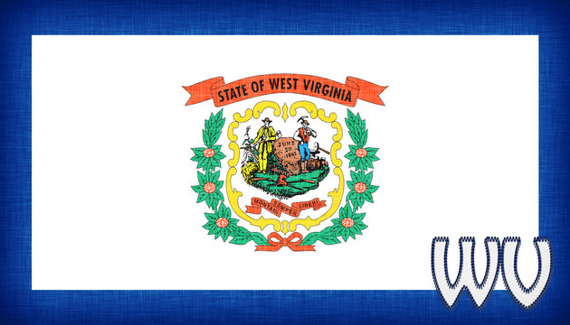 Linen flag of the US state of West Virginia