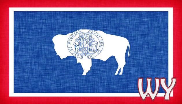 Linen flag of the US state of Wyoming